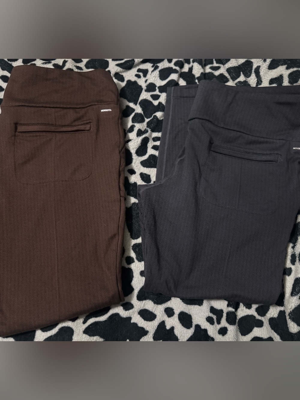 Mondetta Jacquard Knit Leggings Adult Womens 2XL Coffee Brown & gray